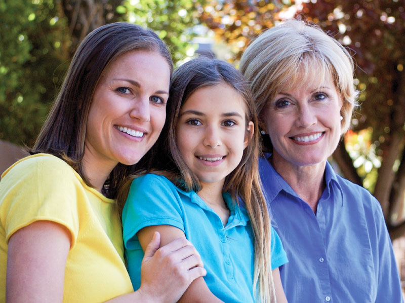 Grandmother, mother and daughter.